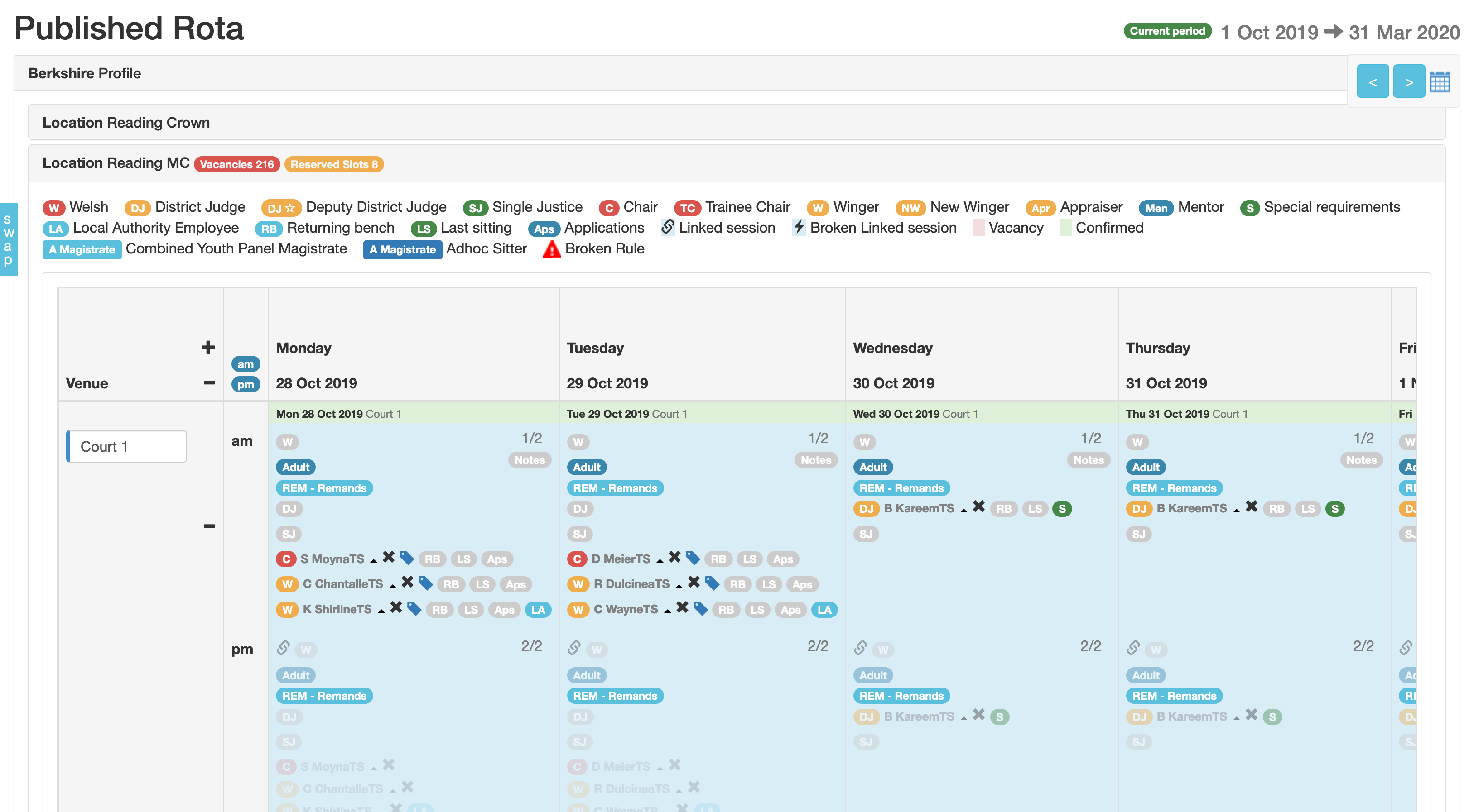Designing a better way to confirm sittings in a rota scheduling system