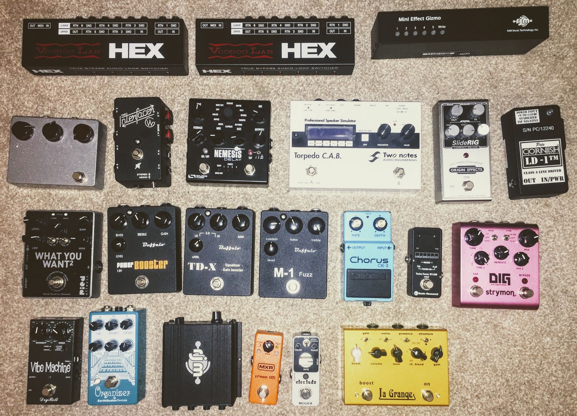 The culmination of my efforts to find the ultimate set of pedals that define my sound.