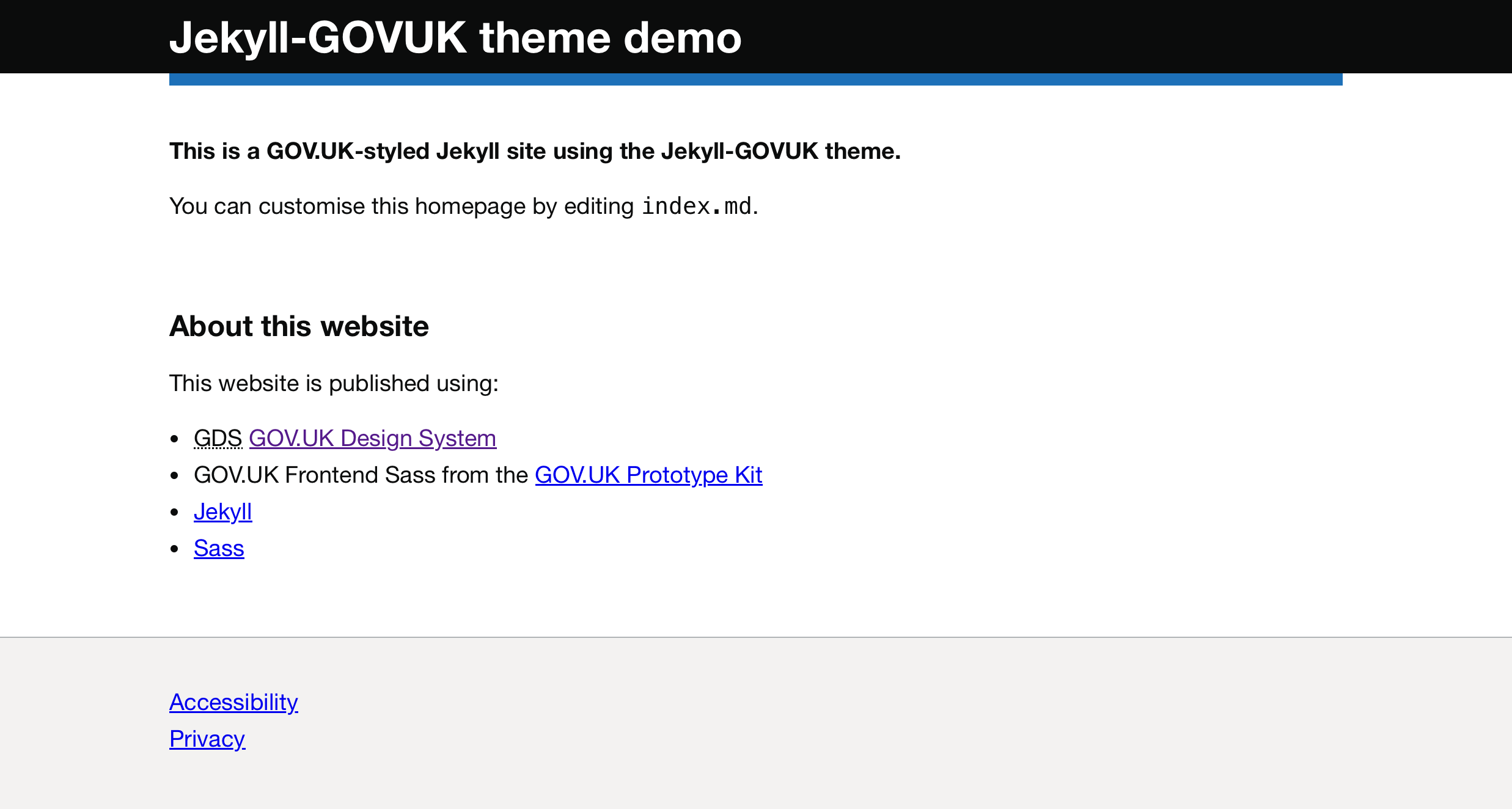 Jekyll-GOVUK theme screenshot